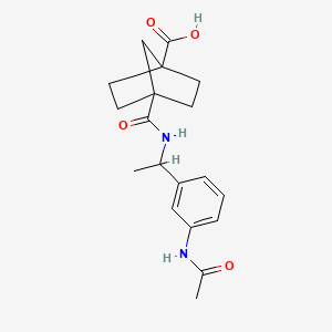 molecular formula C19H24N2O4 B7410432 4-[1-(3-Acetamidophenyl)ethylcarbamoyl]bicyclo[2.2.1]heptane-1-carboxylic acid 