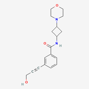 molecular formula C18H22N2O3 B7410451 3-(3-hydroxyprop-1-ynyl)-N-(3-morpholin-4-ylcyclobutyl)benzamide 