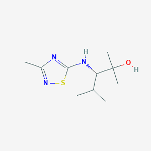 molecular formula C10H19N3OS B7410454 (3S)-2,4-dimethyl-3-[(3-methyl-1,2,4-thiadiazol-5-yl)amino]pentan-2-ol 