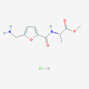 molecular formula C10H15ClN2O4 B7410463 methyl (2S)-2-[[5-(aminomethyl)furan-2-carbonyl]amino]propanoate;hydrochloride 