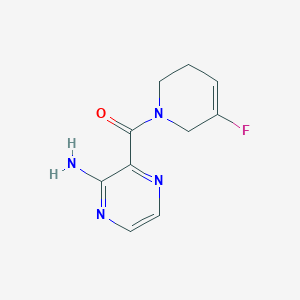 molecular formula C10H11FN4O B7410481 (3-aminopyrazin-2-yl)-(5-fluoro-3,6-dihydro-2H-pyridin-1-yl)methanone 