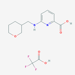 molecular formula C14H17F3N2O5 B7410533 6-(Oxan-3-ylmethylamino)pyridine-2-carboxylic acid;2,2,2-trifluoroacetic acid 