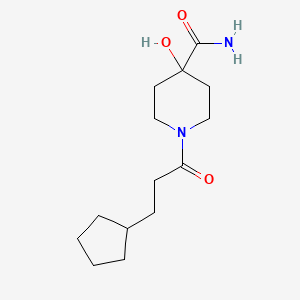 1-(3-Cyclopentylpropanoyl)-4-hydroxypiperidine-4-carboxamide