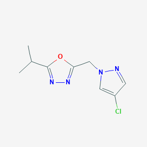 2-[(4-Chloropyrazol-1-yl)methyl]-5-propan-2-yl-1,3,4-oxadiazole