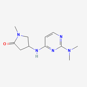 molecular formula C11H17N5O B7410581 4-[[2-(Dimethylamino)pyrimidin-4-yl]amino]-1-methylpyrrolidin-2-one 