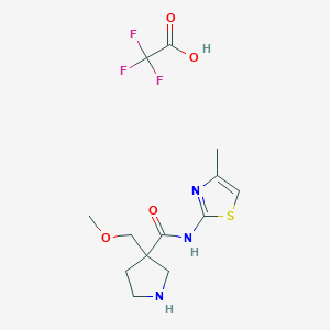 3-(methoxymethyl)-N-(4-methyl-1,3-thiazol-2-yl)pyrrolidine-3-carboxamide;2,2,2-trifluoroacetic acid