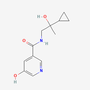 molecular formula C12H16N2O3 B7410602 N-(2-cyclopropyl-2-hydroxypropyl)-5-hydroxypyridine-3-carboxamide 