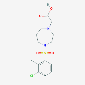 2-[4-(3-Chloro-2-methylphenyl)sulfonyl-1,4-diazepan-1-yl]acetic acid