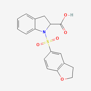 1-(2,3-Dihydro-1-benzofuran-5-ylsulfonyl)-2,3-dihydroindole-2-carboxylic acid