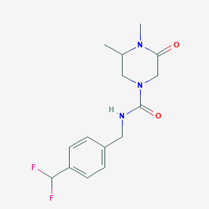 N-[[4-(difluoromethyl)phenyl]methyl]-3,4-dimethyl-5-oxopiperazine-1-carboxamide