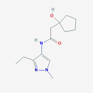 N-(3-ethyl-1-methylpyrazol-4-yl)-2-(1-hydroxycyclopentyl)acetamide