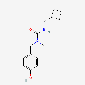 molecular formula C14H20N2O2 B7410718 3-(Cyclobutylmethyl)-1-[(4-hydroxyphenyl)methyl]-1-methylurea 