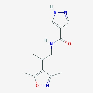 molecular formula C12H16N4O2 B7410724 N-[2-(3,5-dimethyl-1,2-oxazol-4-yl)propyl]-1H-pyrazole-4-carboxamide 