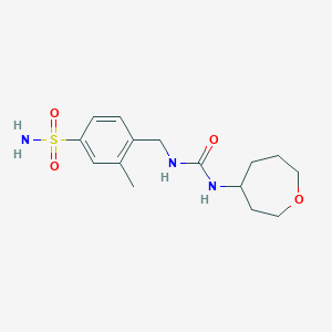 1-[(2-Methyl-4-sulfamoylphenyl)methyl]-3-(oxepan-4-yl)urea