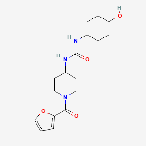 molecular formula C17H25N3O4 B7410785 1-[1-(Furan-2-carbonyl)piperidin-4-yl]-3-(4-hydroxycyclohexyl)urea 