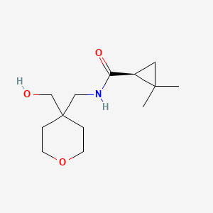 molecular formula C13H23NO3 B7410809 (1S)-N-[[4-(hydroxymethyl)oxan-4-yl]methyl]-2,2-dimethylcyclopropane-1-carboxamide 