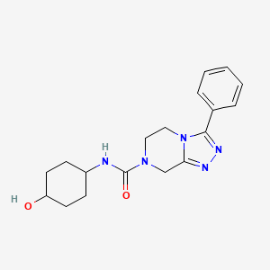 molecular formula C18H23N5O2 B7410835 N-(4-hydroxycyclohexyl)-3-phenyl-6,8-dihydro-5H-[1,2,4]triazolo[4,3-a]pyrazine-7-carboxamide 