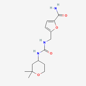 5-[[(2,2-Dimethyloxan-4-yl)carbamoylamino]methyl]furan-2-carboxamide