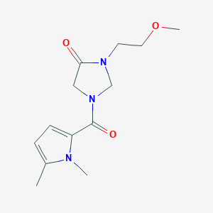 molecular formula C13H19N3O3 B7410878 1-(1,5-Dimethylpyrrole-2-carbonyl)-3-(2-methoxyethyl)imidazolidin-4-one 