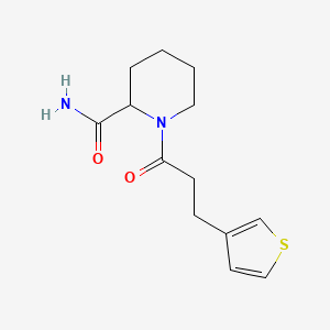 1-(3-Thiophen-3-ylpropanoyl)piperidine-2-carboxamide