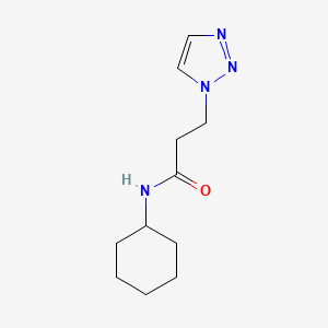 molecular formula C11H18N4O B7410894 N-cyclohexyl-3-(triazol-1-yl)propanamide 