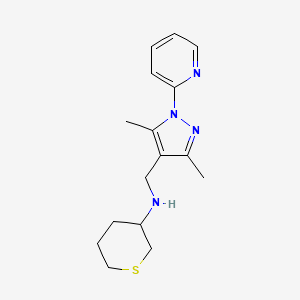 N-[(3,5-dimethyl-1-pyridin-2-ylpyrazol-4-yl)methyl]thian-3-amine