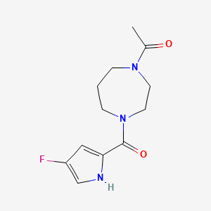 molecular formula C12H16FN3O2 B7410931 1-[4-(4-fluoro-1H-pyrrole-2-carbonyl)-1,4-diazepan-1-yl]ethanone 