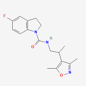 N-[2-(3,5-dimethyl-1,2-oxazol-4-yl)propyl]-5-fluoro-2,3-dihydroindole-1-carboxamide