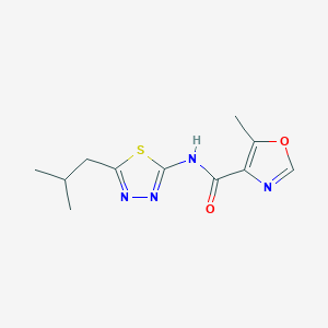 molecular formula C11H14N4O2S B7410965 5-methyl-N-[5-(2-methylpropyl)-1,3,4-thiadiazol-2-yl]-1,3-oxazole-4-carboxamide 