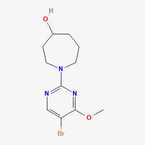 molecular formula C11H16BrN3O2 B7410983 1-(5-Bromo-4-methoxypyrimidin-2-yl)azepan-4-ol 