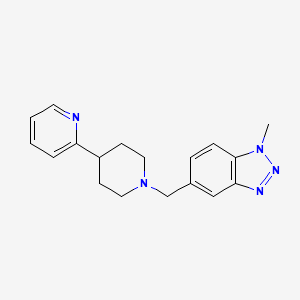 molecular formula C18H21N5 B7410989 1-Methyl-5-[(4-pyridin-2-ylpiperidin-1-yl)methyl]benzotriazole 