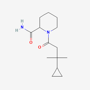 molecular formula C14H24N2O2 B7410994 1-(3-Cyclopropyl-3-methylbutanoyl)piperidine-2-carboxamide 