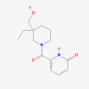 molecular formula C14H20N2O3 B7411000 6-[3-ethyl-3-(hydroxymethyl)piperidine-1-carbonyl]-1H-pyridin-2-one 