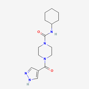 N-cyclohexyl-4-(1H-pyrazole-4-carbonyl)piperazine-1-carboxamide