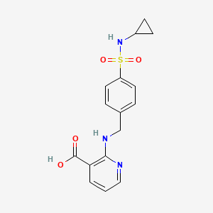 molecular formula C16H17N3O4S B7411042 2-[[4-(Cyclopropylsulfamoyl)phenyl]methylamino]pyridine-3-carboxylic acid 