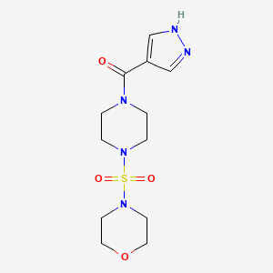 molecular formula C12H19N5O4S B7411057 (4-morpholin-4-ylsulfonylpiperazin-1-yl)-(1H-pyrazol-4-yl)methanone 