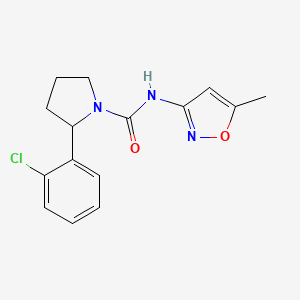 molecular formula C15H16ClN3O2 B7411058 2-(2-chlorophenyl)-N-(5-methyl-1,2-oxazol-3-yl)pyrrolidine-1-carboxamide 