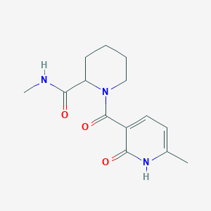 molecular formula C14H19N3O3 B7411072 N-methyl-1-(6-methyl-2-oxo-1H-pyridine-3-carbonyl)piperidine-2-carboxamide 