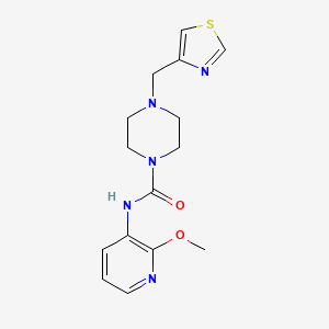 molecular formula C15H19N5O2S B7411079 N-(2-methoxypyridin-3-yl)-4-(1,3-thiazol-4-ylmethyl)piperazine-1-carboxamide 