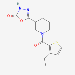 molecular formula C14H17N3O3S B7411096 5-[1-(3-ethylthiophene-2-carbonyl)piperidin-3-yl]-3H-1,3,4-oxadiazol-2-one 