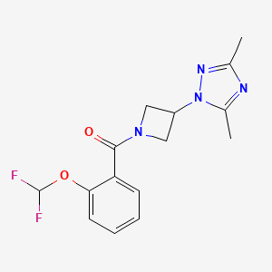 [2-(Difluoromethoxy)phenyl]-[3-(3,5-dimethyl-1,2,4-triazol-1-yl)azetidin-1-yl]methanone