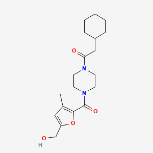 2-Cyclohexyl-1-[4-[5-(hydroxymethyl)-3-methylfuran-2-carbonyl]piperazin-1-yl]ethanone