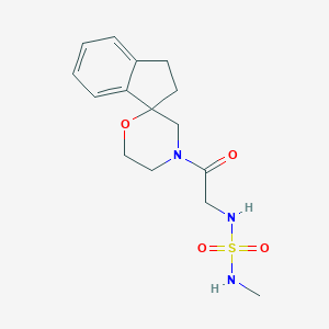 molecular formula C15H21N3O4S B7411186 2-(Methylsulfamoylamino)-1-spiro[1,2-dihydroindene-3,2'-morpholine]-4'-ylethanone 