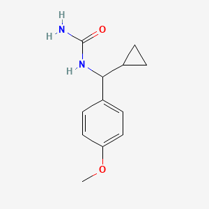 molecular formula C12H16N2O2 B7411194 [Cyclopropyl-(4-methoxyphenyl)methyl]urea 