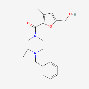 molecular formula C20H26N2O3 B7411205 (4-Benzyl-3,3-dimethylpiperazin-1-yl)-[5-(hydroxymethyl)-3-methylfuran-2-yl]methanone 