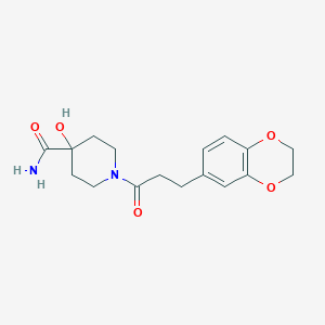 1-[3-(2,3-Dihydro-1,4-benzodioxin-6-yl)propanoyl]-4-hydroxypiperidine-4-carboxamide