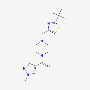 [4-[(2-Tert-butyl-1,3-thiazol-4-yl)methyl]piperazin-1-yl]-(1-methylpyrazol-4-yl)methanone