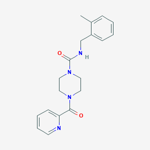 molecular formula C19H22N4O2 B7411269 N-[(2-methylphenyl)methyl]-4-(pyridine-2-carbonyl)piperazine-1-carboxamide 