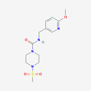 molecular formula C13H20N4O4S B7411273 N-[(6-methoxypyridin-3-yl)methyl]-4-methylsulfonylpiperazine-1-carboxamide 