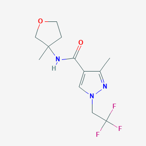 3-methyl-N-(3-methyloxolan-3-yl)-1-(2,2,2-trifluoroethyl)pyrazole-4-carboxamide